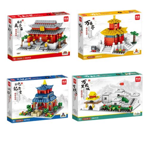 Hộp bộ lắp ghép Bốn Công Trình Kiến Trúc Cổ Đại Nổi Tiếng MinGDi K0259, đồ chơi xây dựng cho bé trai bé gái 6 tuổi, giá rẻ