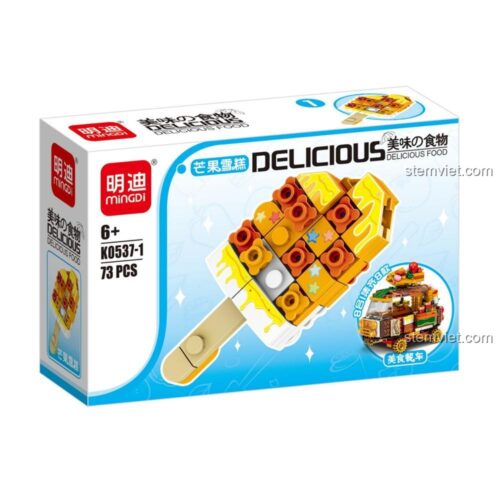Mô hình kem xoài từ đồ chơi lắp ráp K0537, thức ăn mô hình 0537 cho bé 6 tuổi, giúp phát triển tư duy sáng tạo.