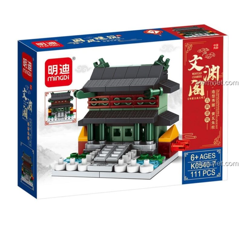 Mô hình Văn Uyên Các từ bộ lắp ghép Mingdi K0540, bộ đồ chơi mô hình kiến trúc Trung Quốc, giúp bé sáng tạo.