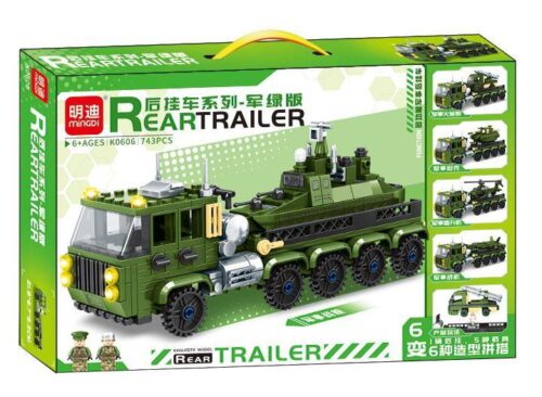 Bộ lắp ghép Xe Tải Quân Sự Mingdi K0606 hộp sản phẩm, đồ chơi lắp ráp Xe Kéo Quân Đội cho con trai 6 tuổi, giá tốt.