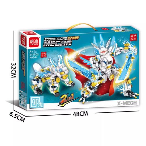 Hộp sản phẩm bộ lắp ráp Mecha Thỏ Hoàng Đạo Mingdi K0944, đồ chơi cho bé trai 6 tuổi, giá rẻ.