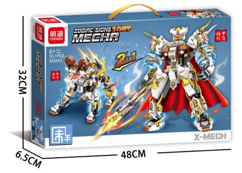 Hộp bộ lắp ráp Robot Hoàng Đạo Mùi Mingdi K0945. Đồ chơi cho bé trai 6 tuổi, giá rẻ, gồm 551 mảnh ghép.