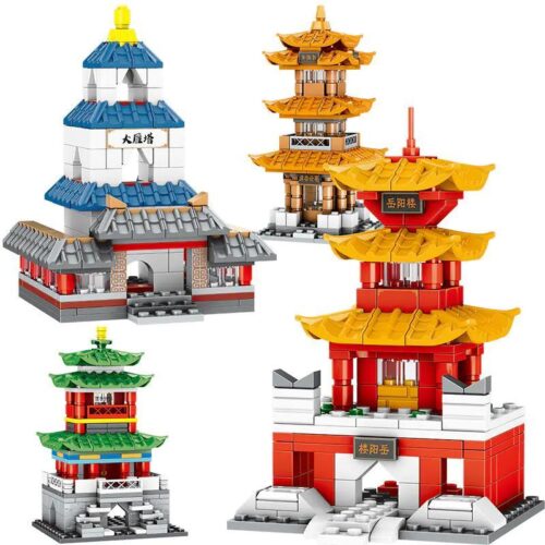 bộ lắp ghép Kiến trúc Cổ điển Trung Hoa MingDi K235, 4 mô hình tháp cổ điển Trung Quốc, đồ chơi mô hình cho bé trai bé gái 6 tuổi, giá tốt
