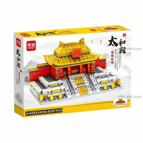 Hộp bộ lắp ghép Điện Thái Hòa Mingdi K236-3, một phần của bộ đồ chơi xây dựng Tử Cấm Thành 1047 mảnh. Phù hợp cho bé 6 tuổi, chất lượng cao.