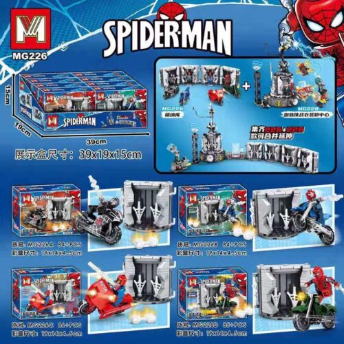 Bộ lắp ghép Người Nhện Mingge MG226, đồ chơi lắp ráp Spider-Man cho bé trai 6 tuổi, kho giáp đa năng giá tốt.