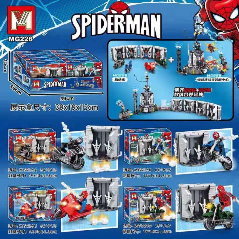 Bộ lắp ghép Người Nhện Mingge MG226, đồ chơi lắp ráp Spider-Man cho bé trai 6 tuổi, kho giáp đa năng giá tốt.