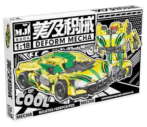 Hộp bộ lắp ráp Xe McLaren MJ 8703 biến hình 2 trong 1, đồ chơi mô hình Robot McLaren cho bé trai 12 tuổi, giá tốt.
