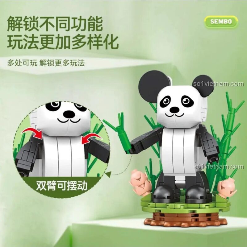 Mô hình Gấu trúc SEMBO 612014 với khớp tay cử động