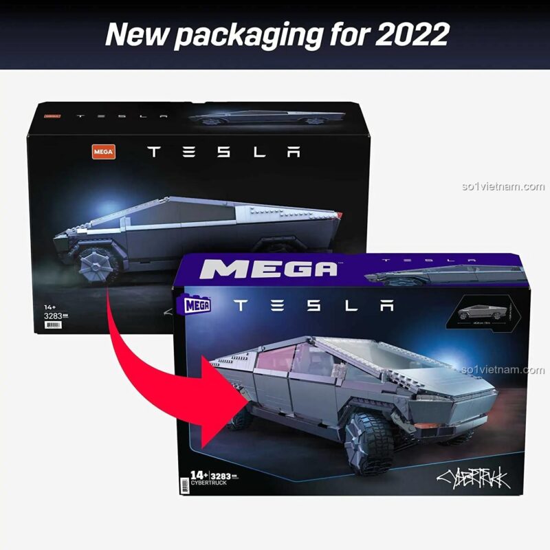 Cửa xe của mô hình Tesla Cybertruck Mega Bloks GWW84 có thể mở