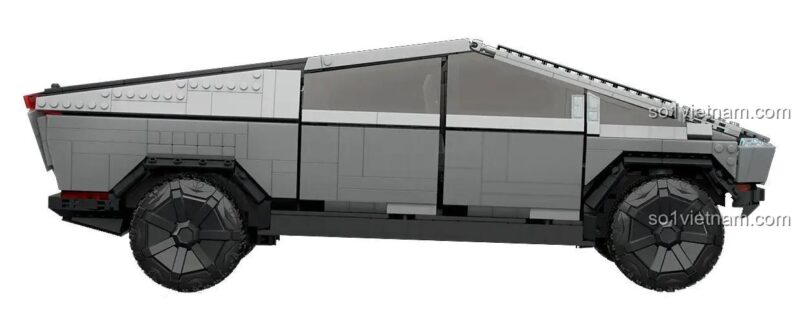 Kính chắn gió của mô hình Tesla Cybertruck Mega Bloks GWW84 có hiệu ứng nứt vỡ