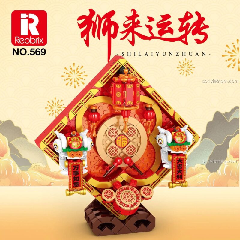 Mô hình Sư tử Reobrix 569 cho Tết Nguyên Đán