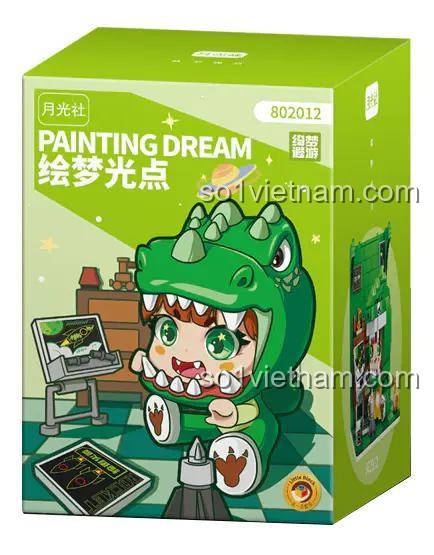Hộp sản phẩm mô hình khủng long họa sĩ 802012, đồ chơi lắp ráp sáng tạo, quà tặng cho bé trai