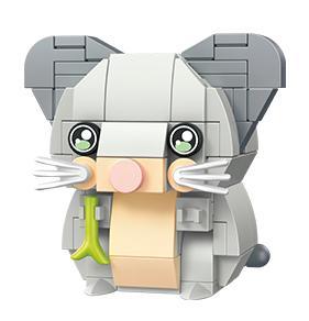bộ đồ chơi 月光社 802022 hình chuột hamster dễ thương, màu xám, trắng, hồng, phù hợp cho bé gái 14 tuổi