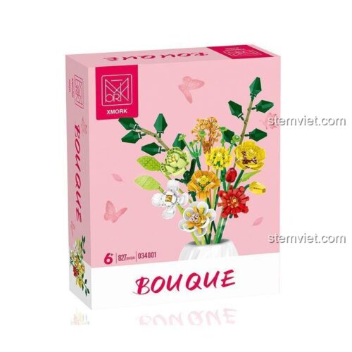 Hộp bộ lắp ghép Bó Hoa Xếp Hình MORK 034001, đồ chơi xây dựng Hoa Trang Trí, quà tặng ý nghĩa cho bé trai và bé gái 6 tuổi, giá tiết kiệm.
