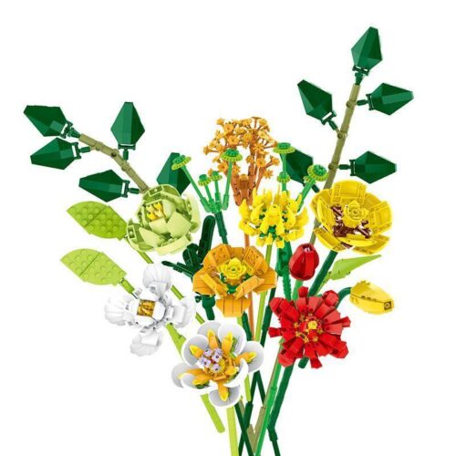 Bó Hoa Xếp Hình MORK 034001 827 mảnh, đồ chơi mô hình Hoa Lắp Ráp chất lượng cao, phù hợp bé gái 6 tuổi, trang trí độc đáo, giá tốt.