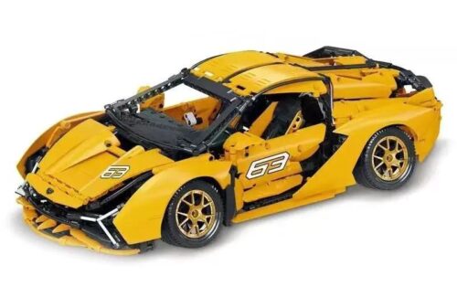 MORKMODEL 022022-1 bộ lắp ráp Siêu xe Lamborghini độ thấp 2073 mảnh ghép màu vàng, đồ chơi lắp ráp cho bé trai 6 tuổi, giá tốt