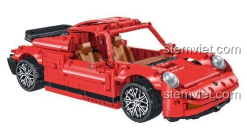 Mô hình Xe đua Porsche cổ điển 0230132 màu đỏ sau khi lắp ráp hoàn chỉnh, một bộ xếp hình chất lượng cao với giá tốt.