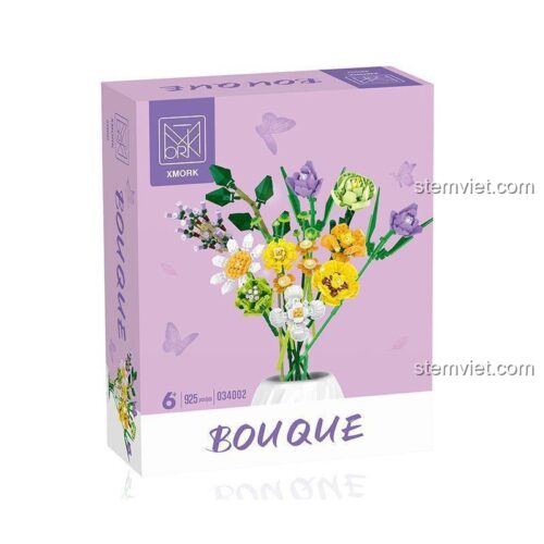 Hộp bộ xếp hình Bó hoa gạch MORKMODEL 034002, đồ chơi mô hình Hoa gạch xếp hình cho bé gái 6 tuổi, chất lượng cao.