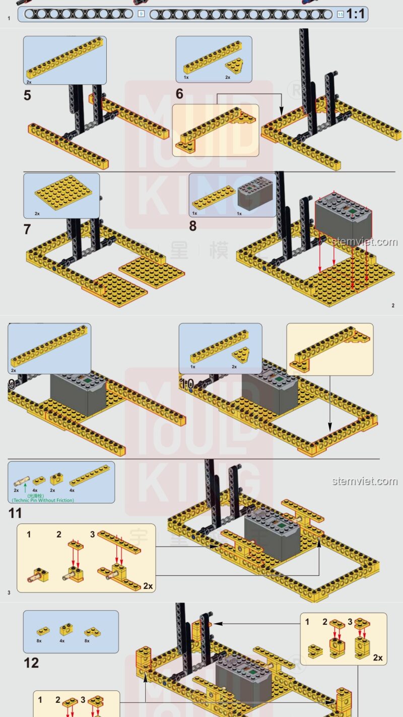 Cỗ xe tuần lộc Giáng sinh Mould King 10010 hướng dẫn lắp ráp Mould King 10010 Cỗ xe tuần lộc Giáng sinh