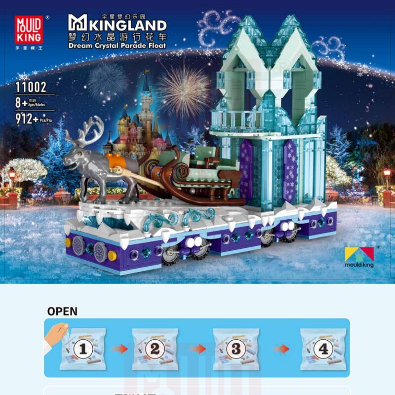 Xe Hoa Diễu Hành Pha Lê Lâu Đài Băng Mould King 11002 sách Mould King 11002 Xe hoa diễu hành pha lê