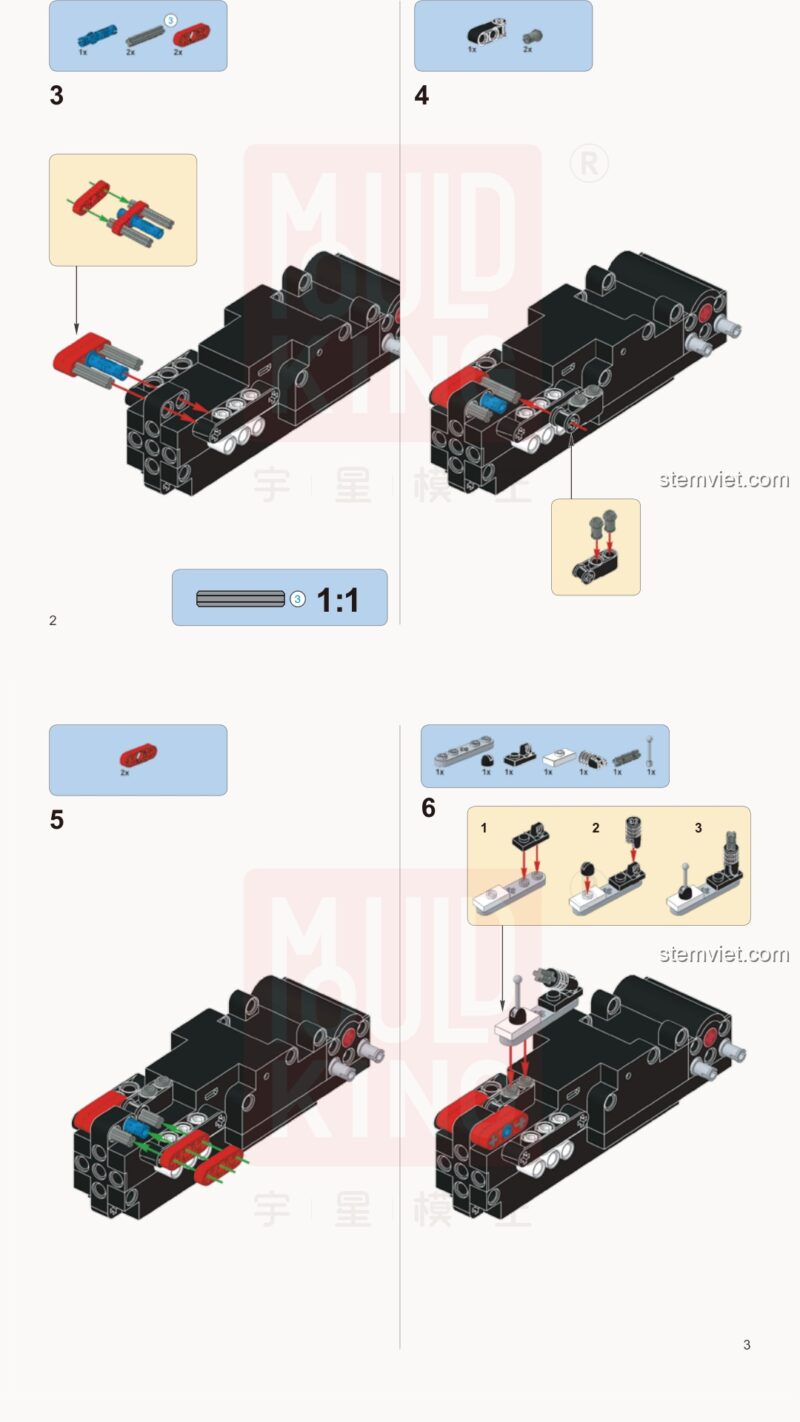 Mô hình xe bánh xích Technic 13025 Mould King sách lắp ghép Mould King 13025 Xe bánh xích địa hình