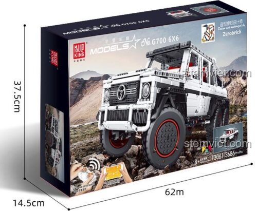 Hộp đồ chơi mô hình Mould King 13061 G-Wagon 6x6, quà tặng hấp dẫn cho bé trai.