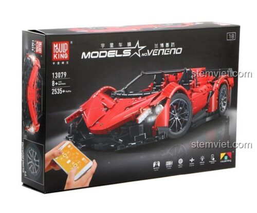 Hộp đồ chơi mô hình Mould King 13079 Lamborghini Veneno, tỉ lệ 1:8, 2535+ chi tiết, giá tốt.