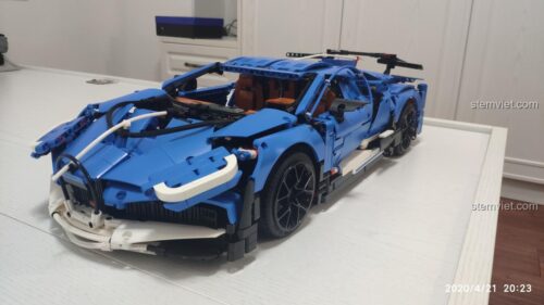 Mô hình Bugatti Divo Mould King 13125 tỉ lệ 1:8 màu xanh dương, đồ chơi mô hình siêu xe cho bé trai 8 tuổi, chất lượng cao, giá tốt
