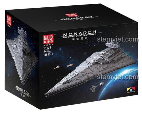 Đồ chơi mô hình Mould King 13135 Tàu khu trục Ngôi sao Hoàng gia Monarch, bộ xếp hình khổng lồ 11885 mảnh, phù hợp người hâm mộ Star Wars