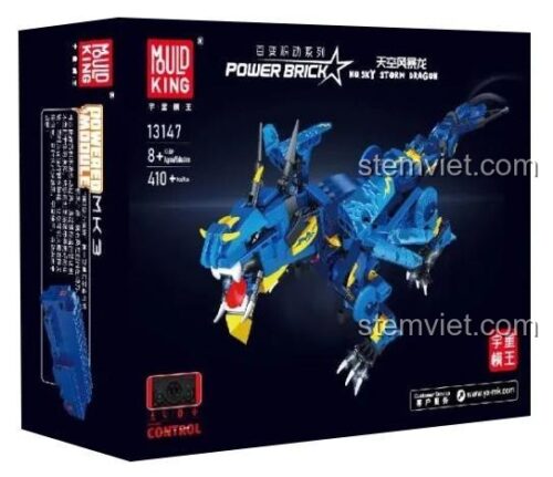 Hộp đồ chơi lắp ráp Mould King 13147 Rồng Bão Tố Bầu Trời, bộ lắp ghép Rồng điều khiển từ xa 410 chi tiết