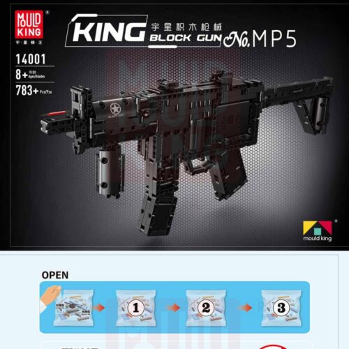 Súng tiểu liên HK MP5 MLI bắn liên thanh Mould King 14001 hướng dẫn lắp ráp Mould King 14001 MP5 Submachine Gun