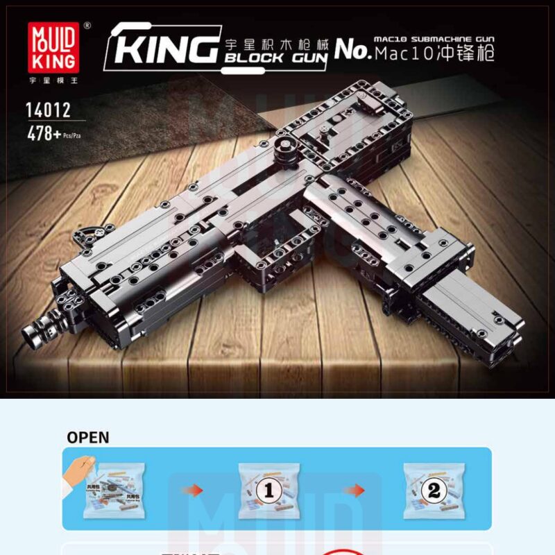 Súng tiểu liên Ingram Mac-10 Mould King 14012 sách hướng dẫn lắp ráp Mould King 14012 Súng tiểu liên Ingram Mac-10