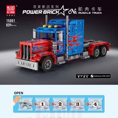 Xe Tải Đầu Kéo Peterbilt 379 Optimus Prime Mould King 15001 sách hướng dẫn Mould King 15001 Peterbilt 379 phiên bản Optimus Prime PDF gốc chất lượng cao
