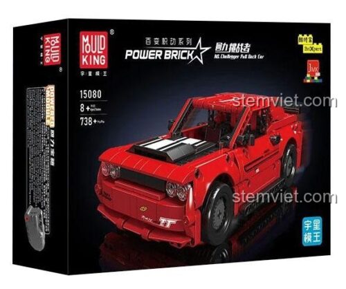 Hộp đồ chơi mô hình Mould King 15080, lắp ráp Siêu xe Dodge Challenger 738 chi tiết.