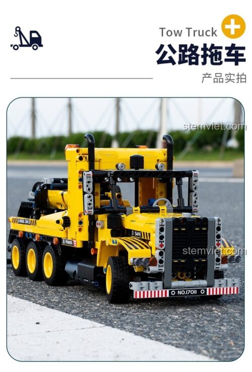 Đồ chơi mô hình Xe Cứu Hộ Xe Cứu Hộ Đường Bộ Mould King màu vàng đen, chi tiết cao, đồ chơi mô hình cho thanh niên