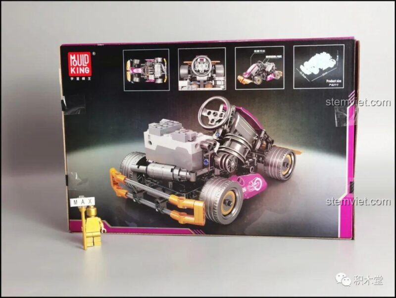 Ảnh minh họa người lái xe kart thực tế, đồ chơi mô hình Mould King 18026 xe kart đua điều khiển từ xa