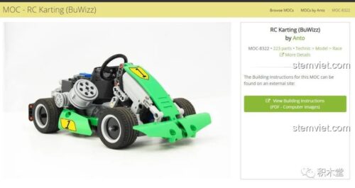 Ảnh minh họa xe kart đua điều khiển từ xa, đồ chơi lắp ráp Mould King 18026 tốc độ kinh hoàng cho bé trai 8 tuổi