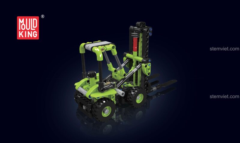 Mould King Xe Nâng Hàng Nhà Xưởng với tính năng nâng hạ càng xe, đồ chơi xây dựng sáng tạo cho bé trai.