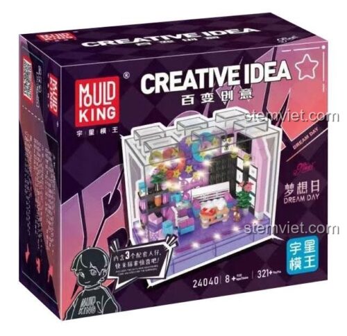 Hộp bộ lắp ghép Mould King 24040 Dream Day, đồ chơi lắp ráp Mould King cho bé gái 8 tuổi, có đèn LED