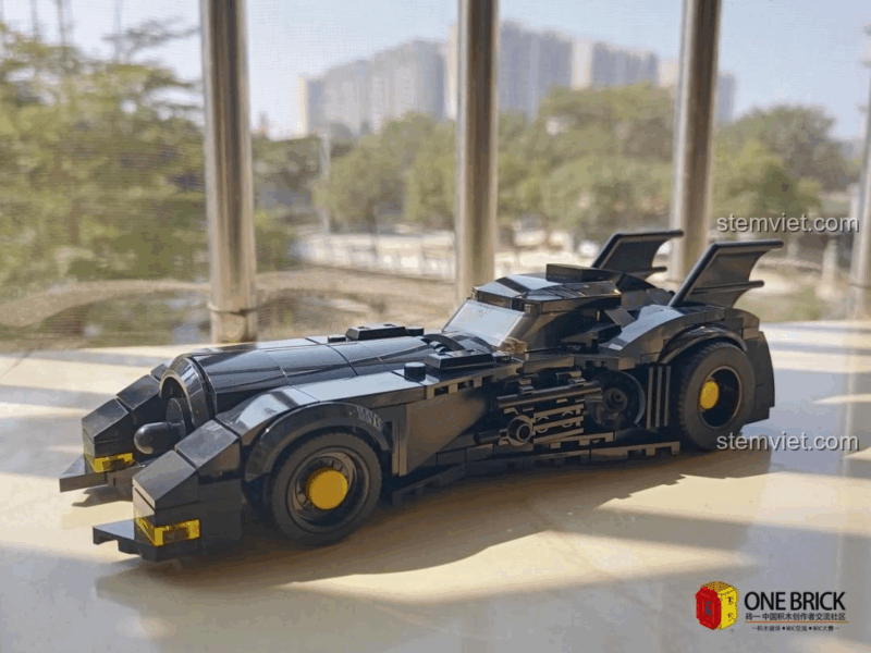 Mô hình hoàn chỉnh Mould King 27018 Xe Batmobile với khung cảnh thành phố, đồ chơi mô hình Xe Thể Thao Dơi, bộ lắp ráp Xe Dơi