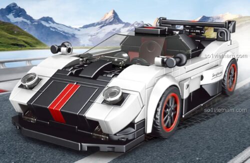 Mould King 27030 Siêu xe Pagani Zonda F màu trắng, đỏ, đen, tỉ lệ 1:16, 374 chi tiết, độ tuổi 8+