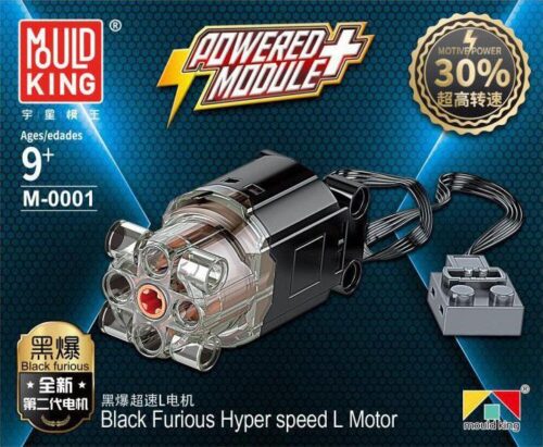 Hộp sản phẩm phụ kiện đồ chơi Động cơ L-Motor Mould King M-0001 Black Furious siêu tốc, dành cho bé trai 9 tuổi, giá tốt.