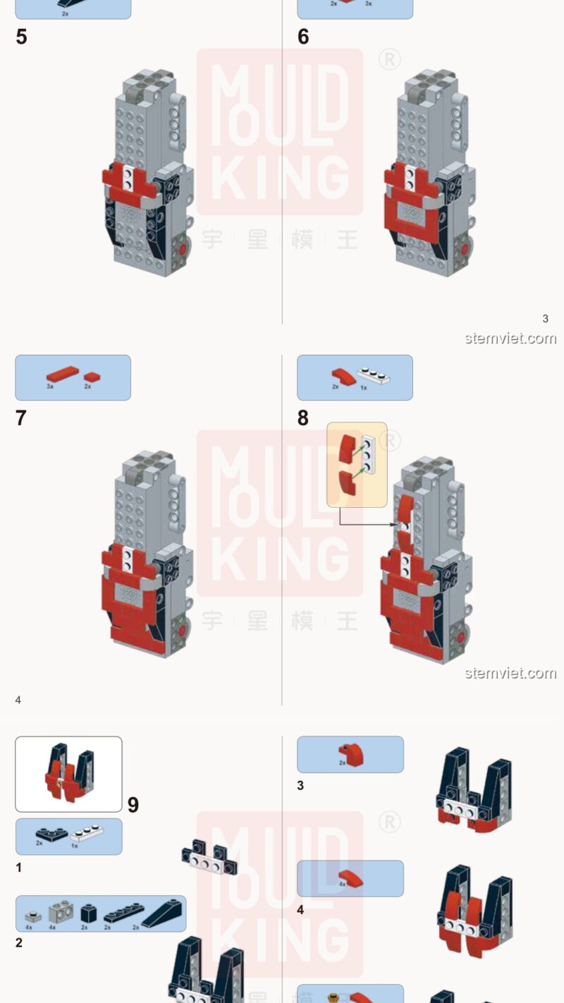 Robot Điều Khiển Từ Xa MouldKing 13001 sách lắp ghép MouldKing 3001 Robot Tương Lai