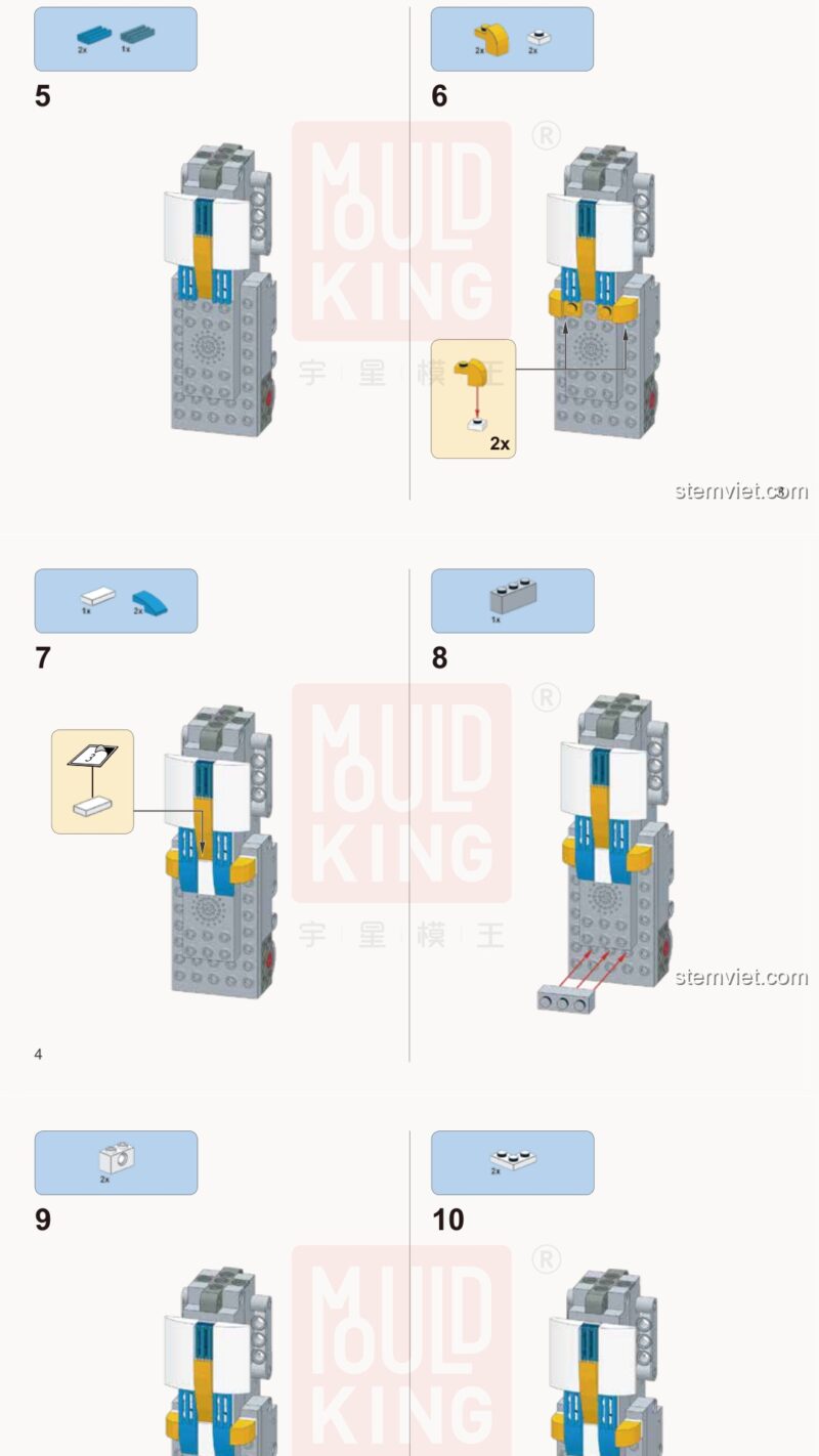 Robot Lắp Ráp Robot Kỹ Thuật MouldKing 13004 hướng dẫn lắp ráp MouldKing 13004 Robot M4