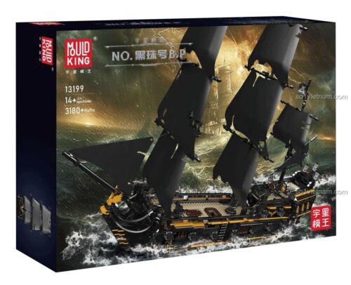 Hộp sản phẩm MouldKing 13199 Tàu Hải Tặc Black Pearl, bộ lắp ghép 3180 chi tiết, đồ chơi lắp ráp cho con trai 14 tuổi, chất lượng cao.