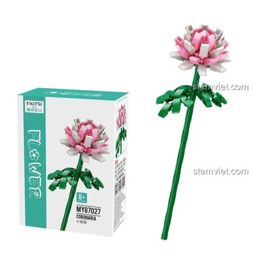 Bó hoa lắp ráp nhiều màu sắc từ MOYU BLOCK, mô hình hoa xếp hình trang trí nhà cửa, quà tặng sáng tạo cho bé gái 8 tuổi, giá tốt.