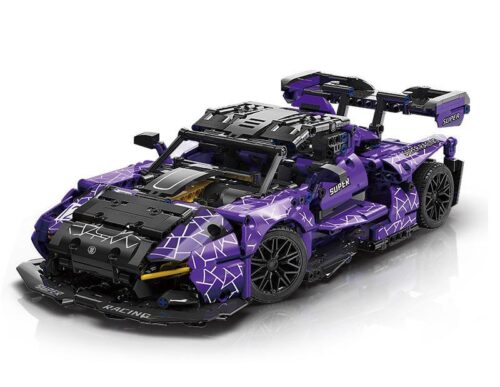 Mô hình xe đua McLaren Senna GTR Moyu Block MY88314 màu tím đen, bộ lắp ghép siêu xe 1227 mảnh cho bé trai 8 tuổi, đồ chơi lắp ráp điều khiển từ xa giá tốt.