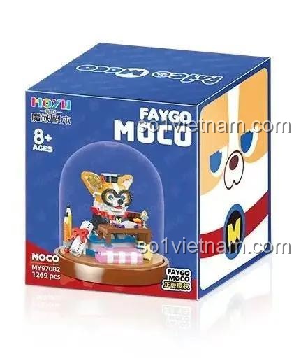 Hộp đồ chơi mô hình MOYU BLOCK MY97082 Chó MOCO, bộ xếp hình chó giáo sư 1269 chi tiết, quà tặng cho bé 8 tuổi, giá rẻ