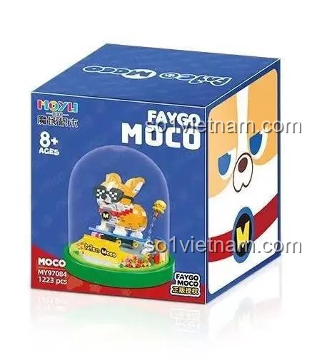 Bộ xếp hình MY97084 Chó Faygo Moco 97084, hộp đồ chơi chất lượng cao cho trẻ em 8 tuổi.