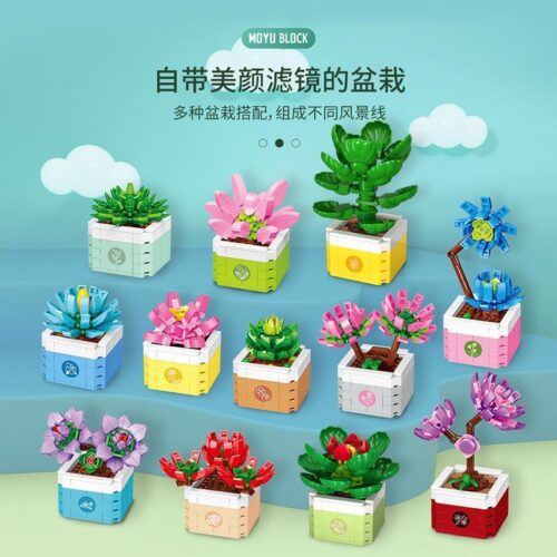 Bộ lắp ghép Moyu MY87040 Vườn Bí Mật 12 Chậu Cây Mọng Nước, đồ chơi xếp hình Cây mọng nước Moyu, đồ chơi sáng tạo cho bé 8 tuổi, giá tốt